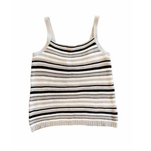 5/$25🐼 Pink Rose Striped Knit Tank Top Size Medium